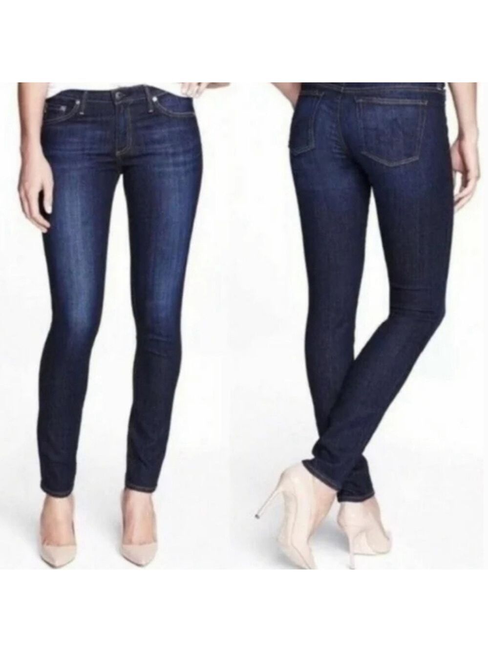 AG Adriano Goldschmied blue the Stilt Cigarette Leg denim jeans Sz 27